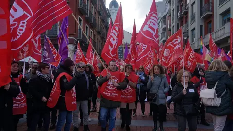 UGT Zamora en la manifestación de hoy en Valladolid. Imagen cedida