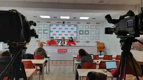 CC OO en rueda de prensa