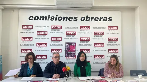 Trinidad Acebes, Carolina Morales, Juan Escudero y Conchi Trufero en la convocatoria por el 8M