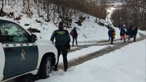 desalojo del albergue de San Martín de Castañeda. Guardia Civil