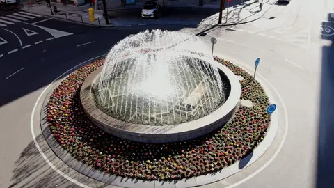 La plaza Alemania se engalana para Semana Santa