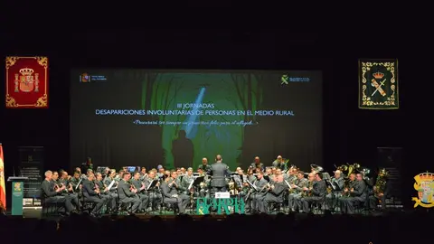 Concierto de la Unidad de Música de la Guardia Civil durante la clausura de las Jornadas sobre Desapariciones Involuntarias de Personas en el Medio Rural