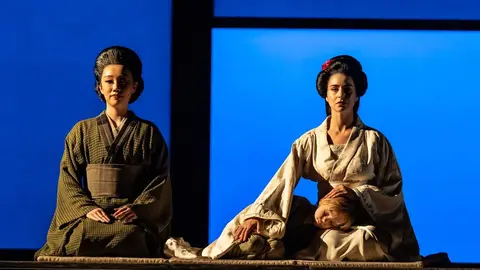 Hongni Wu (Suzuki) Asmik Grigorian (Cio-Cio-San) Madama Butterfly (c) 2024 ROH ph. by Marc Brenner 2883