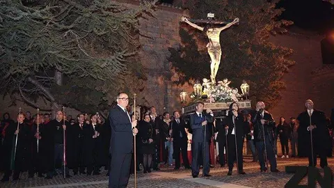 Recogimiento en Tagarabuena con el Cristo de la Vera Cruz. Imagen de archivo