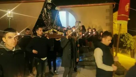 Procesión de la Virgen de la Soledad en Bercianos. Imagen diócesis