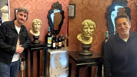 Antonio Pagudo y Pepón Nito disfrutan de la comida del restaurante Ágape