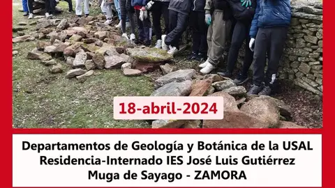 CARTEL ESCUELA DE PIEDRA EN SECO MUGA DE SAYAGO