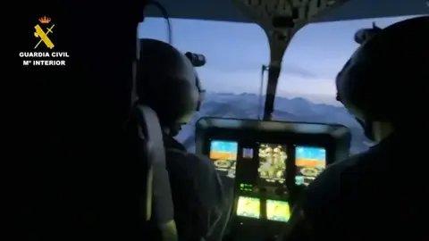 Fotografía del primer rescate con gafas de visión nocturna realizado en España