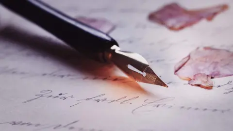 Poema Escritura, imagen de archivo