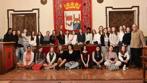 estudiantes francesesas en el Ayuntamiento de Zamora