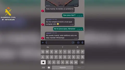 Estafa del hijo en apuros. Captura de imagen: Guardia Civil