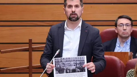 Luis Tudanca durante su comparecencia en las Cortes para solicitar la retirada de la Ley de la Concordia
