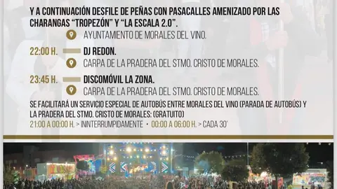 Programa de fiestas Morales del Vino 8 de mayo