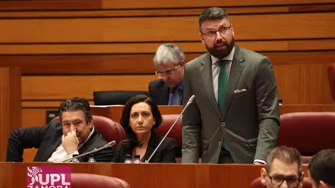 El procurador de UPL, José Ramón García, en las Cortes de CyL