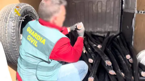 Robo de cable. Fotografía: GC y Ministerio del Interior