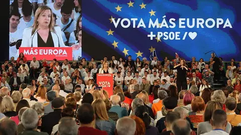 Iratxe García durante el acto de campaña del PSOE de Castilla y León celebrado en Valladolid. Fotografía: PSOECYL