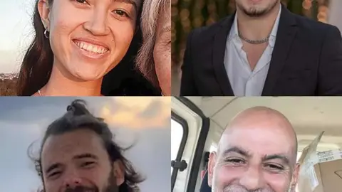 Cuatro de los israelíes liberados. Fotografía: Embajada de Israel en España