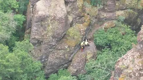 Imagen del rescate en Montealegre. Fotografía: 112 CyL