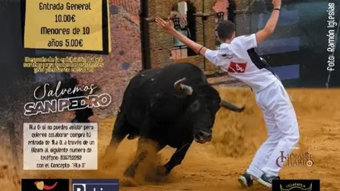 Cartel exhibición de cortes, quiebros y saltos benéfica a favor de la iglesia de Villalpando