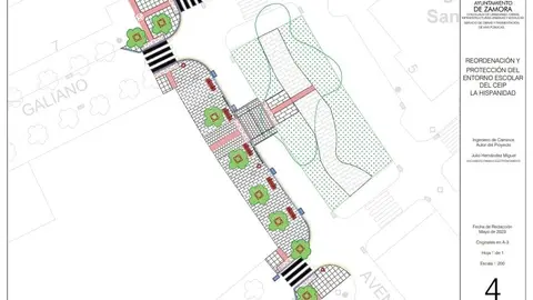 Plano reordenaci&oacute;n en el entorno del CEIP La Hispanidad
