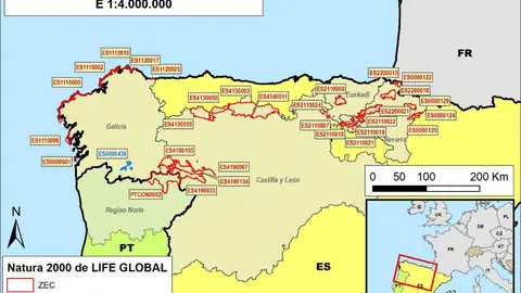 Mapa de localización por regiones Life Global