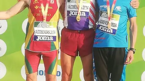 podio de M. Angel Bocos 1500 m. Master 50