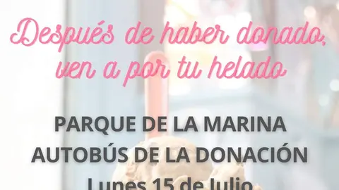 Helado gratis por donar sangre