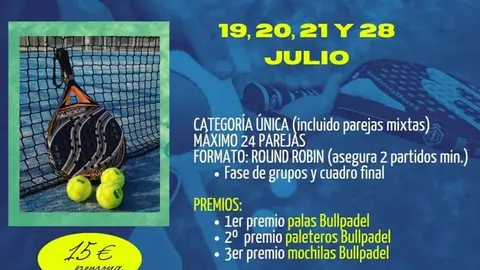 cartel torneo de padel Pumarejo de Tera