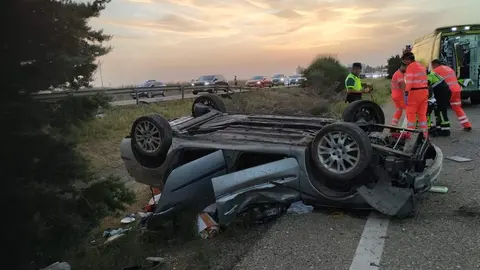 coche volcado