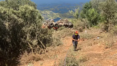 camión siniestro.hormigonera