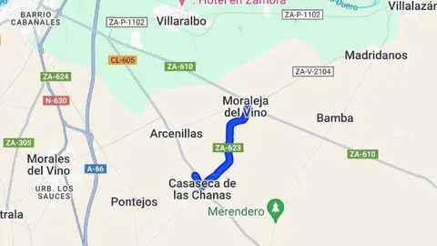 Tramo cortado ZA-623