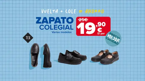 Foto prensa zapato colegial vuelta al cole Carrefour