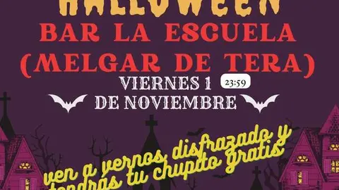 cartel fiesta Halloween en Melgar de Tera