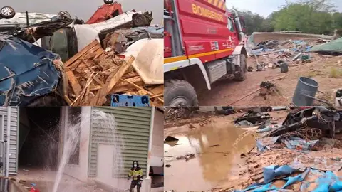 Bomberos zamoranos en Ribarroja de Turia