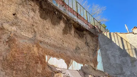 desprendimiento de una fachada en Benavente