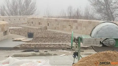 Niebla en Zamora. Obras Puente de Piedra 4