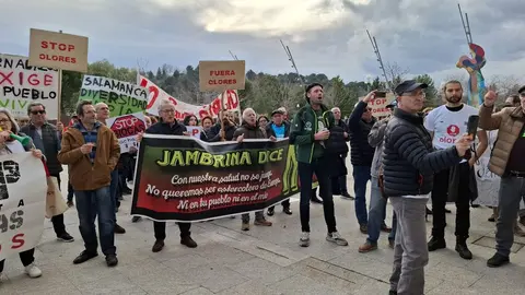 Jambrina en una manifestación en las cortes contra las plantas de biogás
