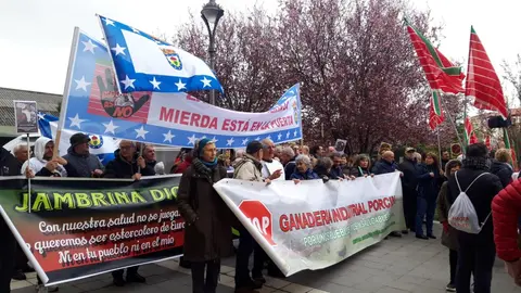 Los zamoranos alzan la voz en Valladolid contra las macro-plantas de biogás y macro-granjas. IMAGEN CEDIDA