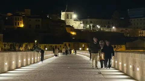 puente de piedra de Zamora de noche _9