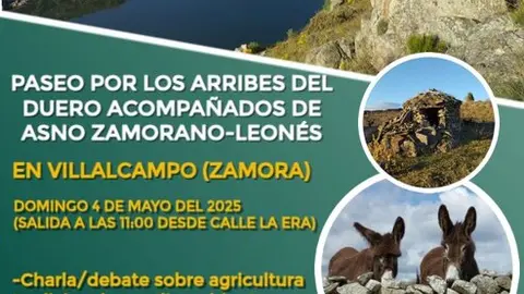 Cartel ruta con burros