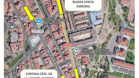desvíos en la Avenida de Galicia por obras de humanización en Zamora