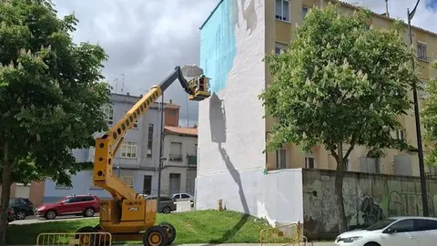 mural en la bajada de Leopoldo Alas Clarín