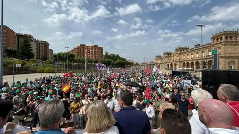 Manifestación contra supresión tren Zamora