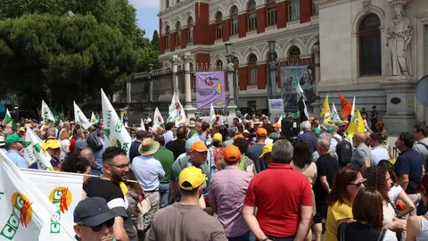 Manifestación de cientos de agricultores