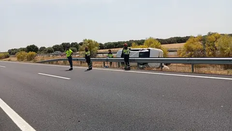accidente de tráfico, A-52. imagen de archivo