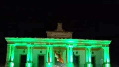 La fachada del Ayuntamiento de Toro se ilumina por la ELA