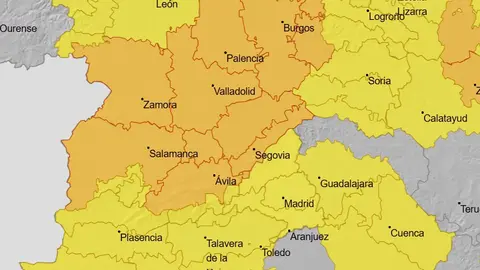 Aviso Naranja lluvia y tormentas en la provincia de zamora