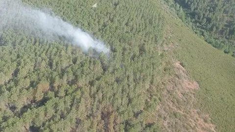 Incendio forestal Portugal próximo a Zamora - imagen de redes sociales