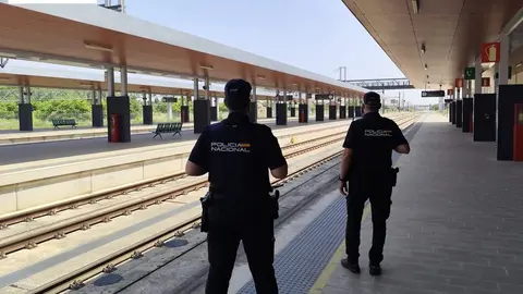 la policía nacional en la estación de tren de Zamora (1)
