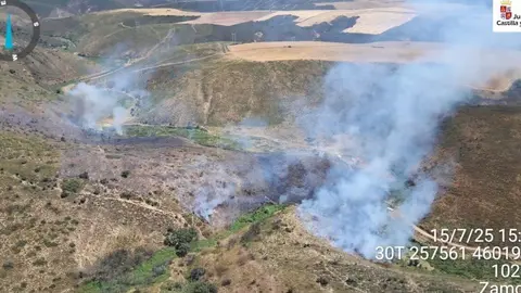 incendio activo en Zamora- Imagen JCyL